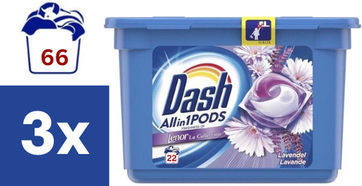 Dash Lavendel All in 1 Pods - 3 x 22 pods