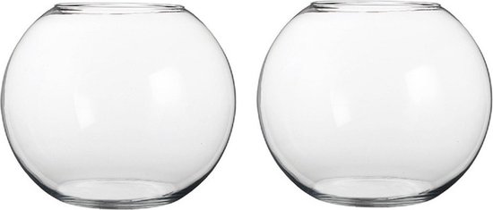 2x vase à fleurs boule de verre 23 x 30 cm - transparent - vases / vase bol  - vases... | bol