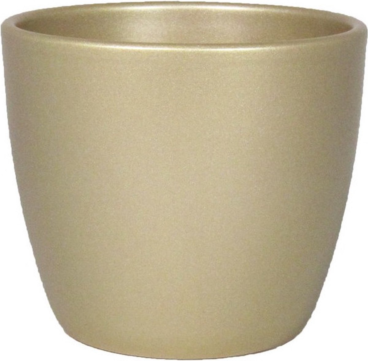 Floran Bloempot/plantenpot Boule - goud - keramiek - 12 x 9.7 cm