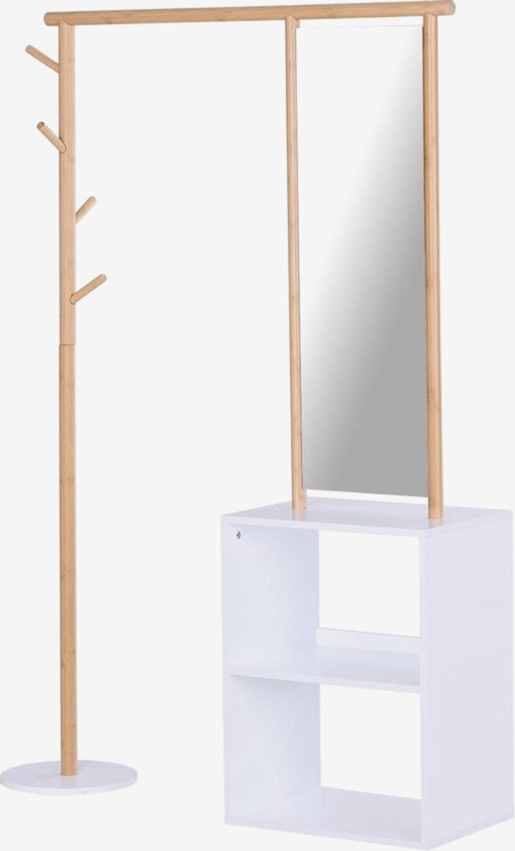 Kledingrek bamboe met plank kopen