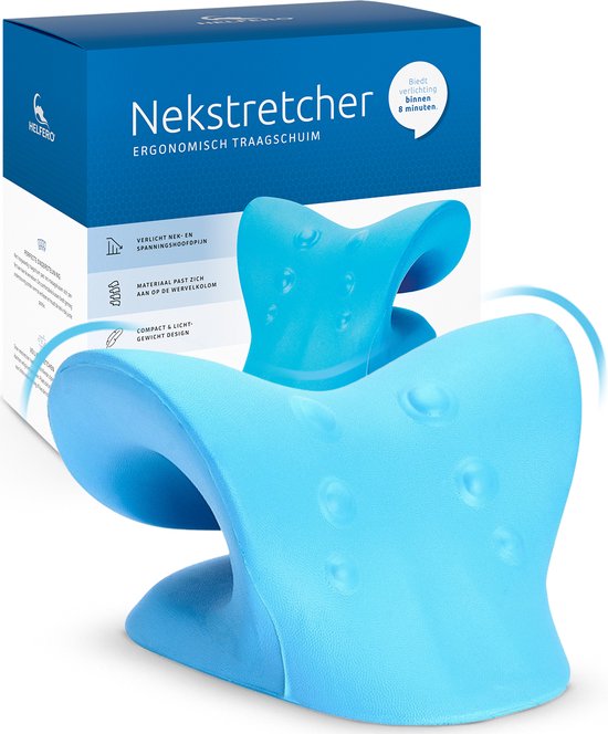 Helfero® Nekstretcher - Neck Releaser - Nekkussen - Nekmassage Apparaat - Massagekussen - Blauw