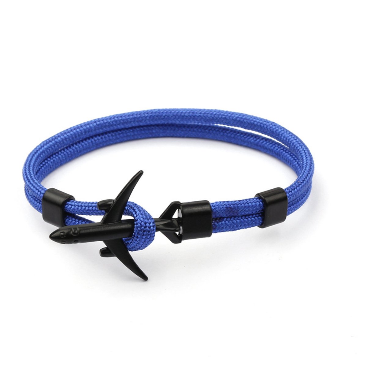 Kungu - Blauw - Vliegtuig - Luxe rope armband voor heren en dames - Outdoor Milano line - Cadeau - Geschenk - Voor Man - Vrouw - Armbandje - Jewellery