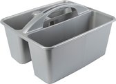 Boîte de rangement / panier de rangement gris avec poignée 6 litres plastique - 31 x 26,5 x 18 cm - Bacs de rangement pour le nettoyage des articles