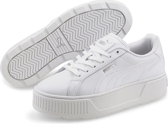 PUMA Karmen L Dames Sneakers - Puma White-Puma White-Puma Silver