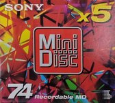 Sony MiniDisc 74min 5pack Ruby Red