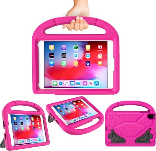 Tablethoes Geschikt voor: Apple iPad 10.2 2019 - A2197 / A2200 / A2198 Siliconen hoes voor kinderen Schokbestendig hoesje met handvat en standaard...
