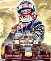 Lienz® Diamond Painting volwassenen 40x50cm – Rond - Max Verstappen - Formule 1 - Auto - Volledig - Pakket volwassenen