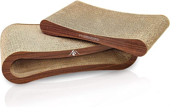 Pfotenolymp® Kattenkrabplank & -lounge: Premium kwaliteit, golfkarton & kattenkruid. Bespaar ruimte & geef jouw kat het beste krab-plezier!