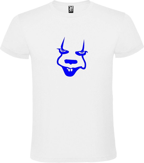 Wit T-Shirt met “ Halloween Pennywise “ afbeelding Donker Blauw Size XXXXL