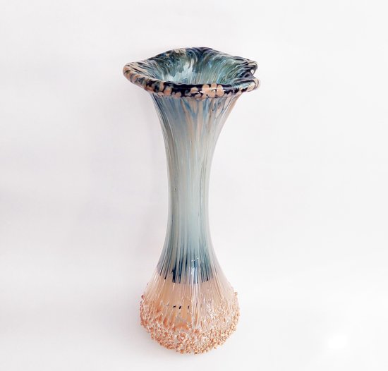 Objet Commémoratif Mini Urne Ornementale Cendre Vase Glas Reliquaire Urne Ornementale Bloem Blue Taupe