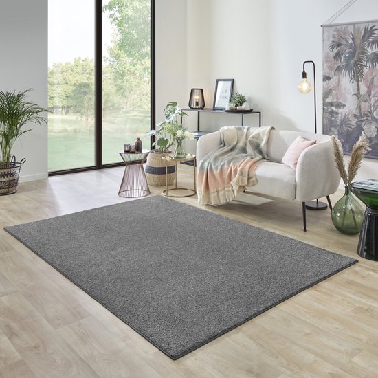 Carpet Studio Ohio Vloerkleed 160x230cm - Laagpolig Tapijt Woonkamer - Tapijt Slaapkamer - Kleed Grijs