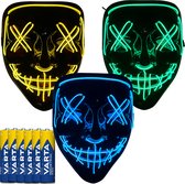 Shutterlight® Halloween Masker Pakket - Purge LED Masker | bol.com