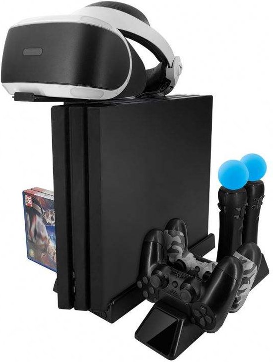 PS4 Slim Vertical Stand con dock di ricarica per controller wireless ventola e