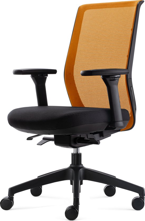 Bens 837-Synchro-4 Oranje - Ergonomische Bureaustoel met alle instel opties - GREENGUARD GOLD - Voldoet aan EN1335 & ARBO normen - Oranje/Zwart