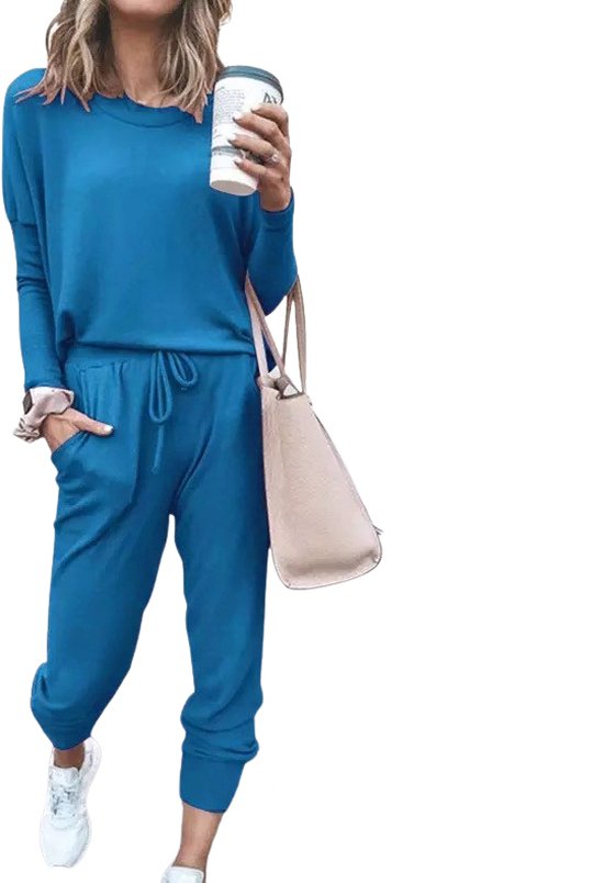 Costume élégant pour femme / Survêtement / Jogging | Vêtements d' Home /survêtement 2 pièces | Vêtements de Sport | Bleu - XL