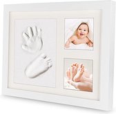 Baby Fotolijstje met Klei Afdruk Gipsafdruk baby - - Kraamcadeau jongens Kraamcadeau meisjes – Pasgeboren Baby – Geboortecadeau afdrukkenset