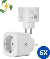 Energiemeter - Verbruiksmeter - 6 Stuks - met TIJDSCHAKELAAR - Slimme Stekker - Smartplug - Compatibel Google Home & Amazon Alexa - Inclusief APP - Voordeelverpakking