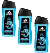 ADIDAS Ice Dive - Gel Douche Cheveux & Corps - 3 x 250 ml