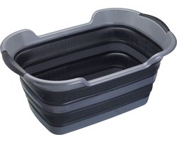 KitchenCraft MasterClass Smart Space Grote opvouwbare wasmand - zwart/grijs 60,5 x 40 x 28 cm