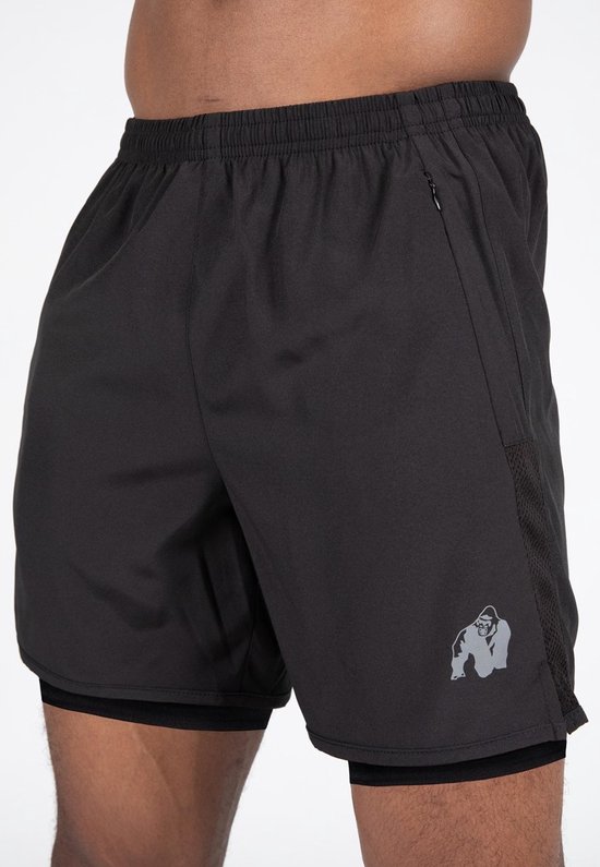 Gorilla Wear Modesto 2-In-1 Shorts - Zwart - XXL