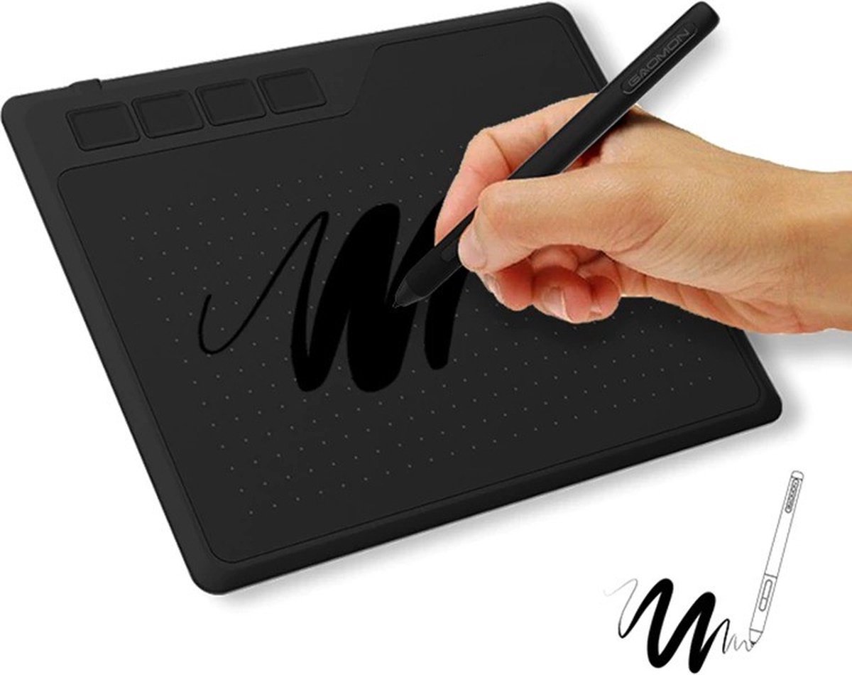 PLAYTECH© Tekentablet Kinderen & Volwassenen - Digitaal Tekenen - Grafische Tablet - Teken Tablet - Digital Drawing Tablet - 6.5x4" incl. Stylus
