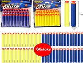 60 stuks darts pijlen met zuignap - geschikt voor Nerf guns , speelgoedblaster - Elite Darts pijltjes- 2 pakken pijlen