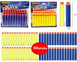 foto van 60 stuks darts pijlen met zuignap - geschikt voor Nerf guns , speelgoedblaster - Elite Darts pijltjes- 2 pakken pijlen