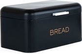 Boîte à pain en métal HOMLA Kinec avec couvercle - boîte de rangement du pain pour les produits fraîchement cuits - design moderne et de haute qualité 30 x 18 cm noir