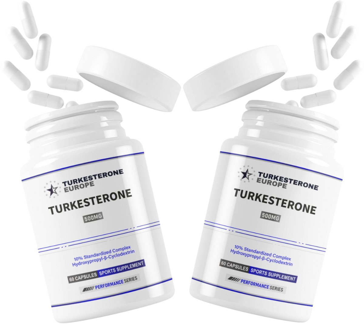 2 Pack - Turkesterone 10% Complex met Hydroxypropyl-β-Cyclodextrine - 120 Capsules (600mg)