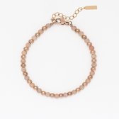 OOZOO Jewellery - Rosé gouden armband met roze natuursteentjes - SB-1026