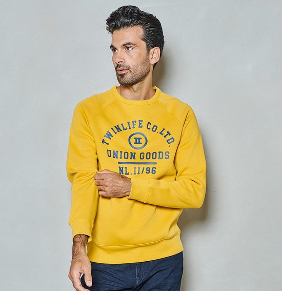 Twinlife Trui Sweater Tw24304 Lemon Curry Mannen Maat - XL