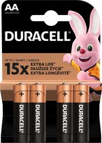 Piles AA de Basic Duracell DRBLR6B4 - 1,5 V alcalines - 15x Extra Life - 4 pièces