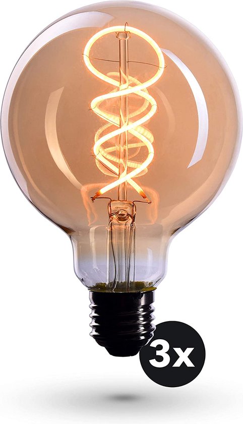 3x Ampoule Edison E27 raccord 4 Watt Dimmable Lumière Wit Chaud