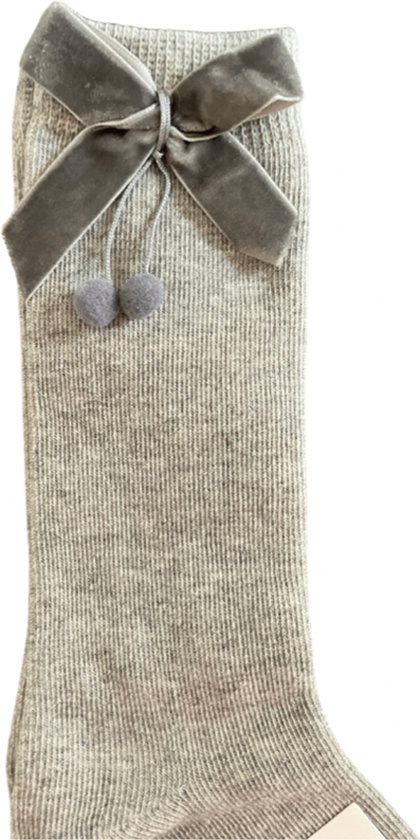Overknee Kousen Rood met Strik Zwart
