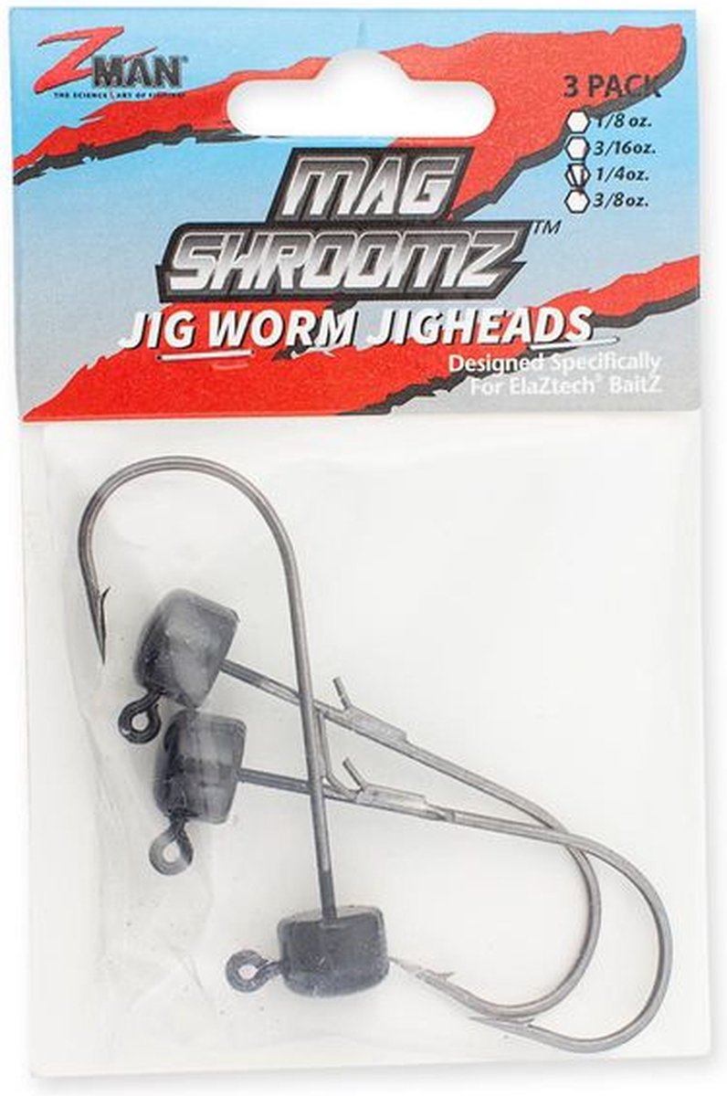 Z-man Zman Mag Shroomz Jig Worm Jigheads Zwart 10gr