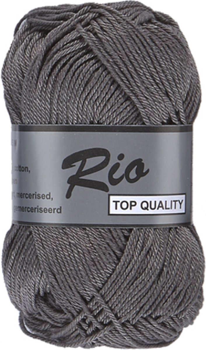 Lammy Yarns - Rio - Grijs 002 - Haakgaren - Breigaren - 100% Katoen - 50 Gram - 125 Meter