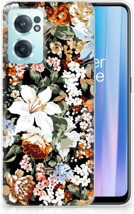 Tpu Case Geschikt Voor Oneplus Nord Ce 2 5g Dark Flowers 