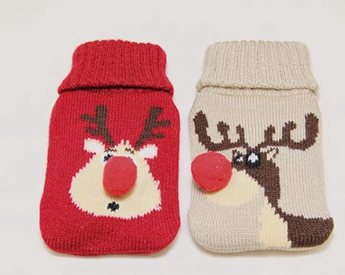 Goedkoopste Set van 2 Handwarmers Kerst - Herbruikbare Gel Handenwarmer met cover - Warmte Pads - Hot Pack Herbruikbaar - Rendier