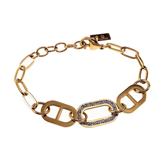 Armband Dames - Stalen Goudkleur - Geometrische Schakelsarmband