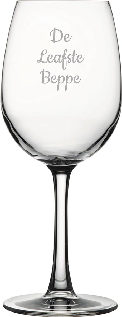 Gegraveerde witte wijnglas 36cl De Leafste Beppe