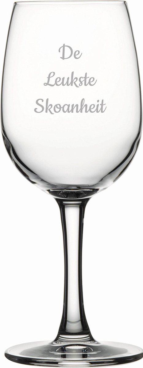 Gegraveerde witte wijnglas 26cl De Leukste Skoanheit