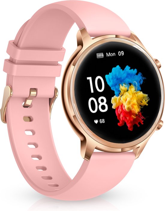 Montre Connectée Femme Or Rose T18 - Samsung - Android - Apple - iOS - 44mm  | bol