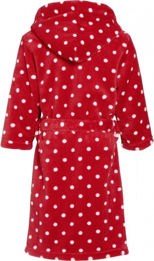 Playshoes - Fleece badjas met capuchon - Stippen rood - maat 134-140cm |  bol.com