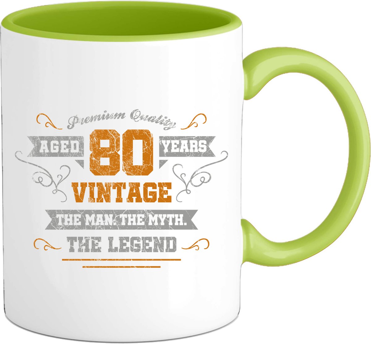 80 Jaar vintage legend - Verjaardag cadeau - Kado tip - Mok - Appel Groen