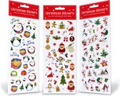 Kerst stickers vellen voor kaarten – 3 stickervellen – Kerstman – Kerstbomen – 75 kerststickers