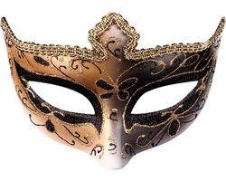 WiseGoods Luxe Venetiaans Masker Met Glitters - Dames Gala Masque - Sexy Maskers - Maskertjes - Carnaval - Verkleedkleding - Zwart