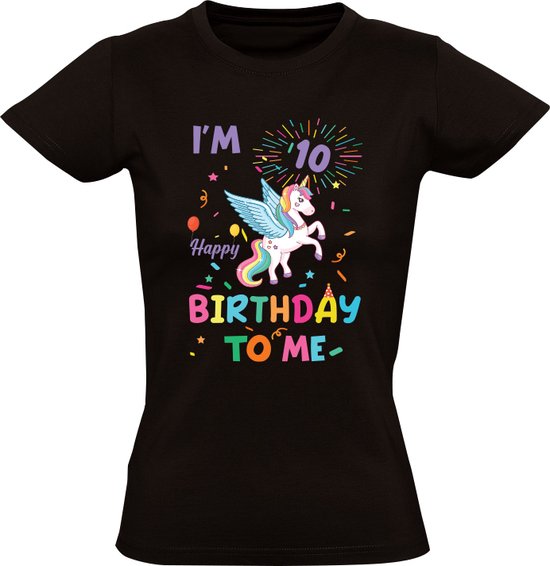 Happy Birthday 10 Jaar Meisjes T-shirt | Verjaardag | Verjaardagskado | 10e | Tien | Verjaardagsshirt | Jarig | Shirt