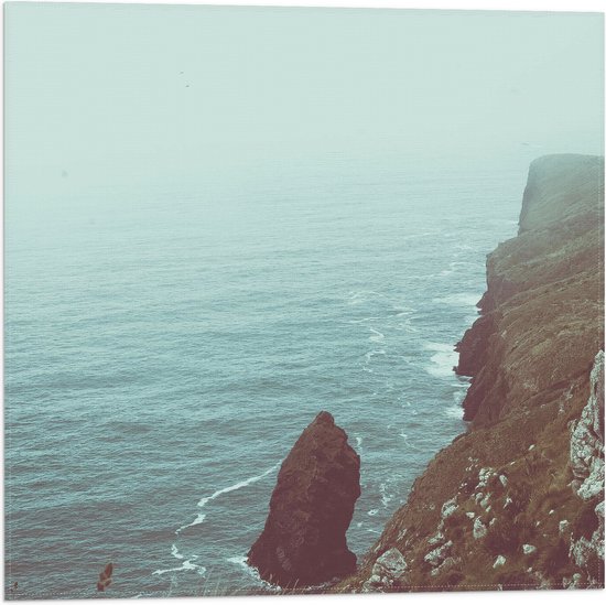 WallClassics - Drapeau - Brume sur la mer - 50x50 cm Photo sur Drapeau Polyester