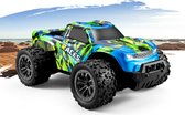 Voiture radiocommandée - monstre de vitesse - monstre rapide - camion rc - avec télécommande - vert avec bleu - jusqu'à 20 km/h - 2WD - véhicule tout-terrain - Xd Xtreme