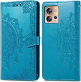 iMoshion Mandala Bookcase Motorola Edge 30 Fusion hoesje - Turquoise